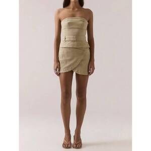 NEW SOVERE verve denim skort in pistachio